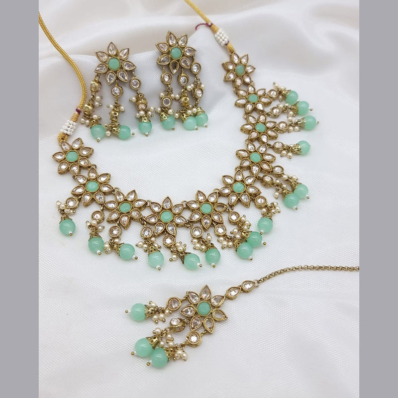 JCM Gold Plated Crystal Stone Necklace Set