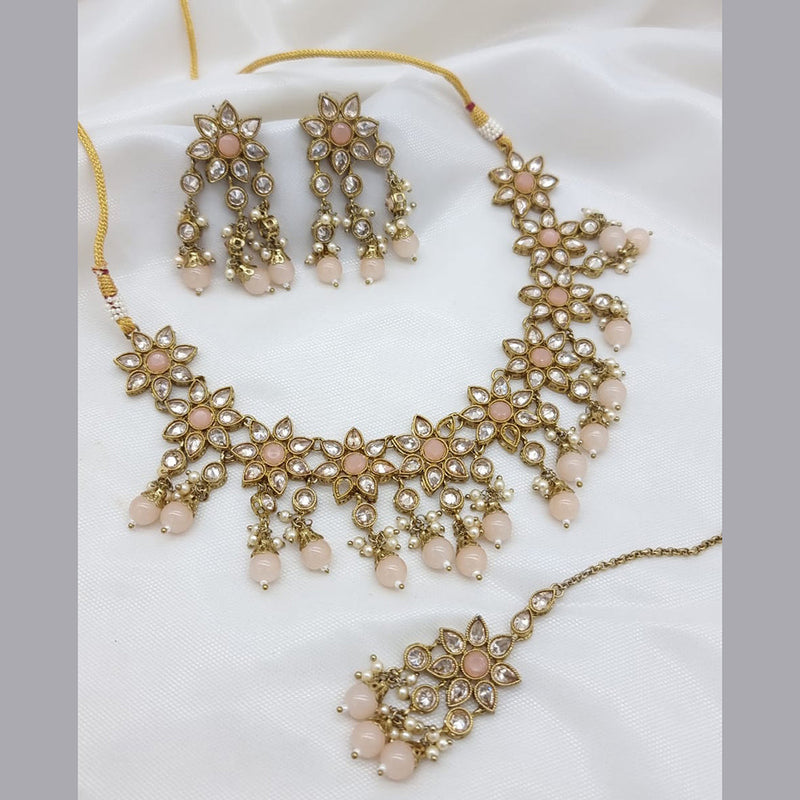 JCM Gold Plated Crystal Stone Necklace Set