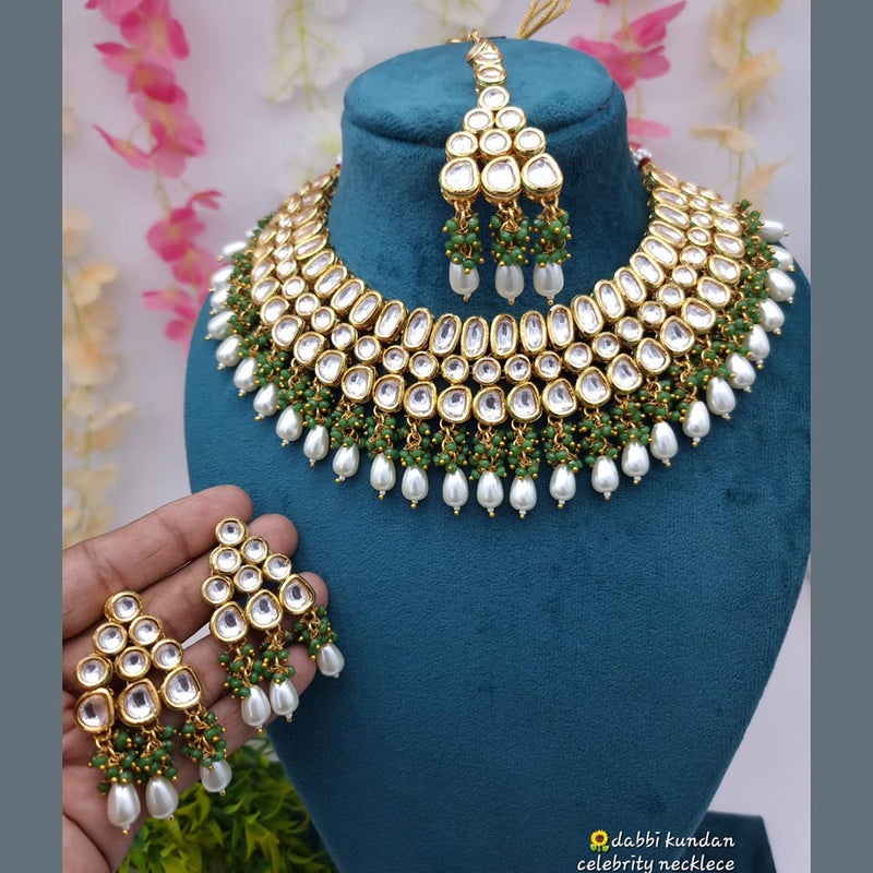 JCM Gold Plated Kundan Stone Necklace Set