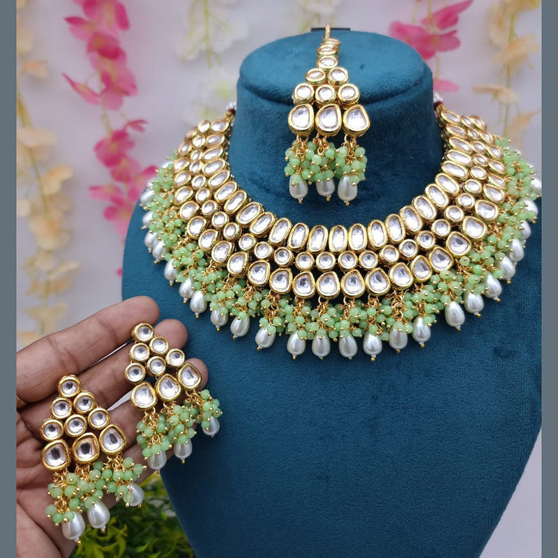 JCM Gold Plated Kundan Stone Necklace Set