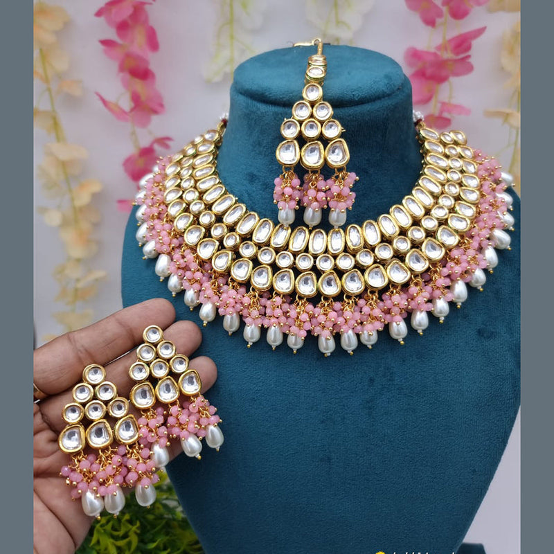 JCM Gold Plated Kundan Stone Necklace Set