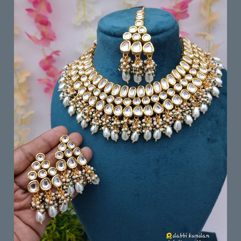 JCM Gold Plated Kundan Stone Necklace Set