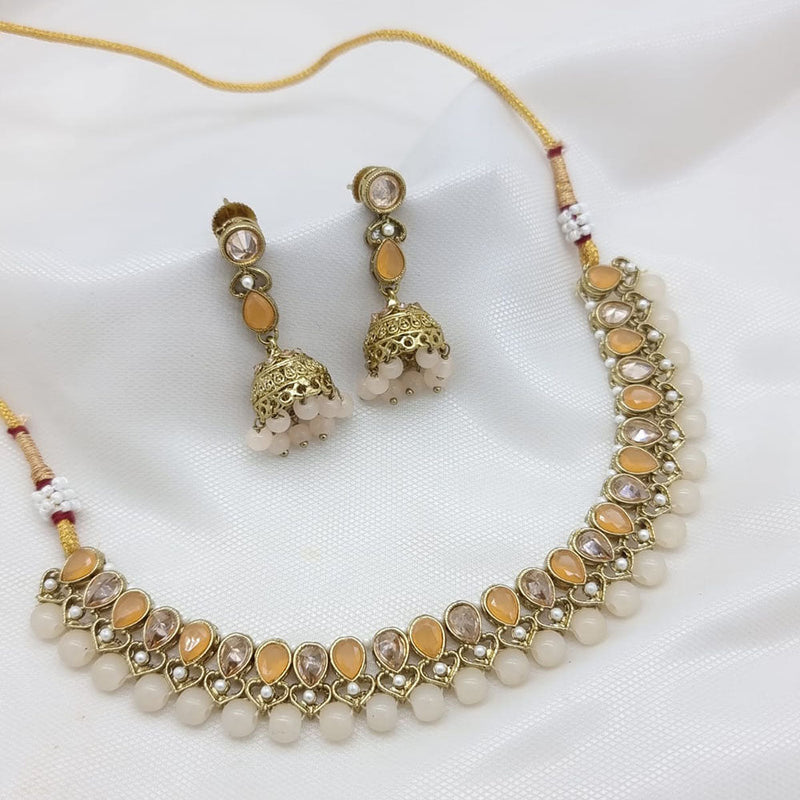 JCM Gold Plated Crystal Stone Necklace Set