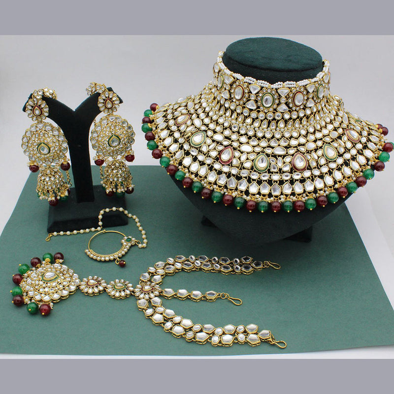 JCM Gold Plated Kundan Semi Bridal Set