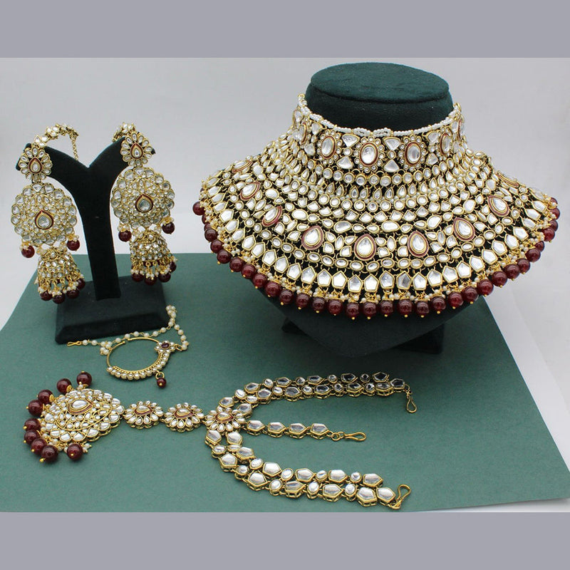 JCM Gold Plated Kundan Semi Bridal Set