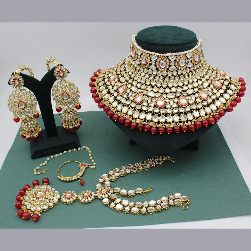 JCM Gold Plated Kundan Semi Bridal Set