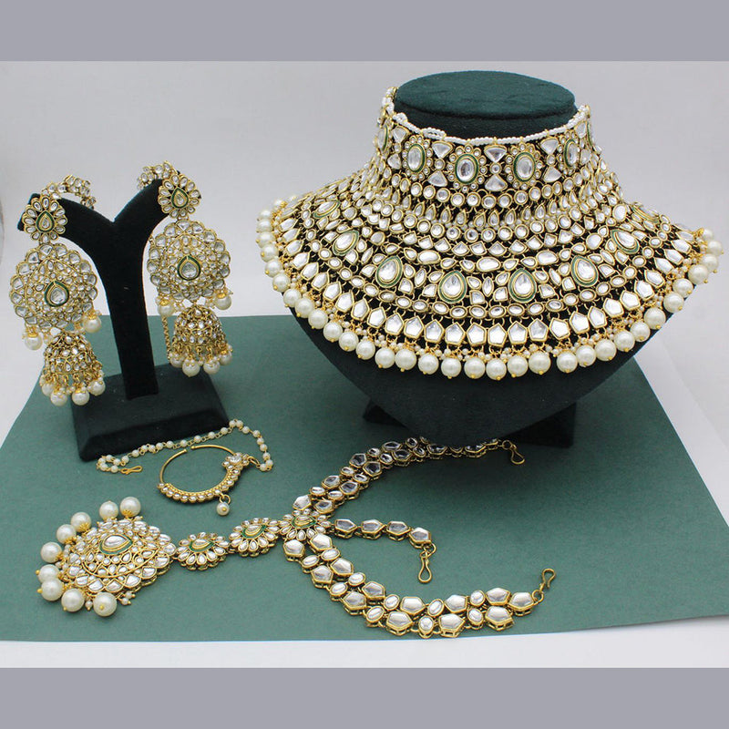 JCM Gold Plated Kundan Semi Bridal Set