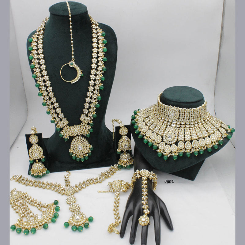 JCM Gold Plated Kundan Bridal Necklace Set