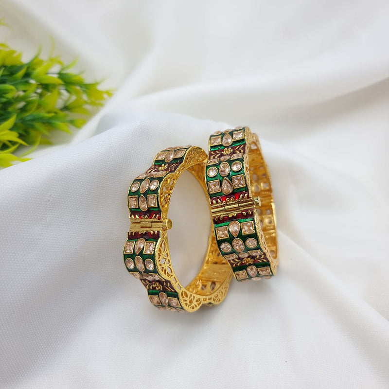 JCM Gold Plated Meenakari Bangles Set