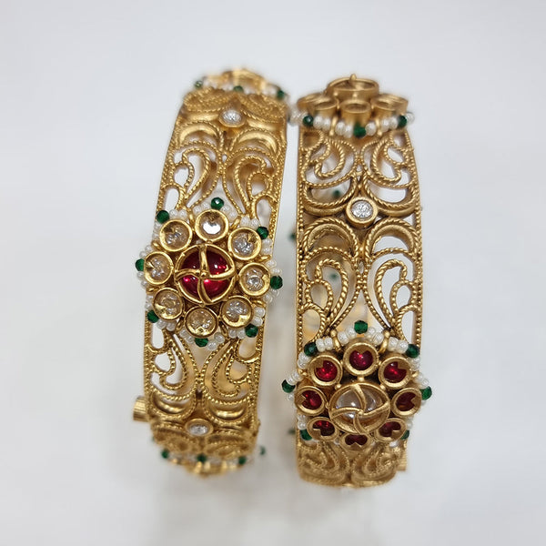 JCM Gold Plated Meenakari Bangles Set