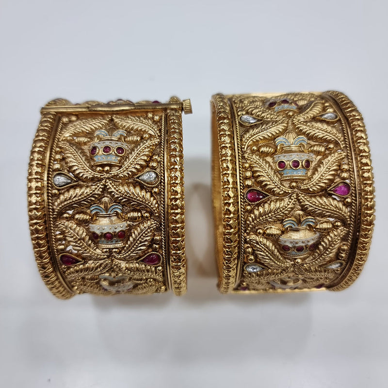 JCM Gold Plated Temple Bangles Set