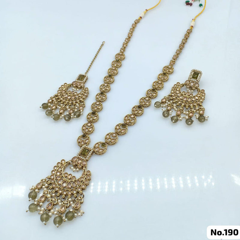 JCM Gold Plated Reverse AD Stone Necklace Set