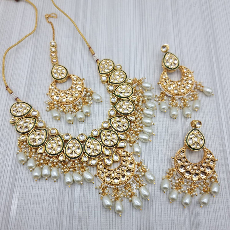 JCM Gold Plated Kundan Necklace Set