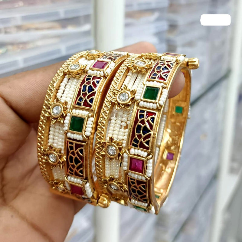 JCM Gold Plated Pota Openable  Bangles