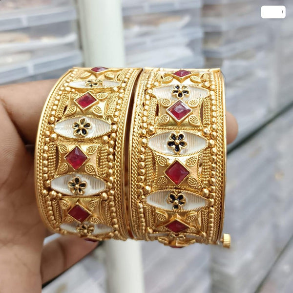 JCM Gold Plated Pota Stone Openable Kada