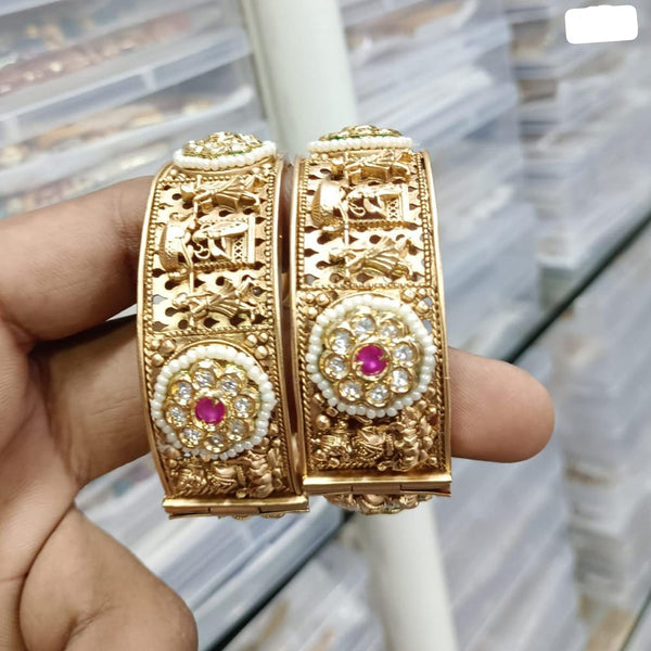 JCM Gold Plated Pota Stone Openable Kada