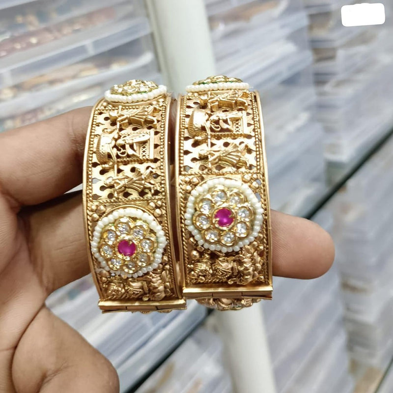 JCM Gold Plated Pota Stone Openable Kada