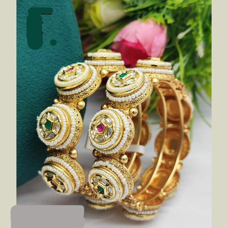 JCM Gold Plated Pota Openable  Bangles Set