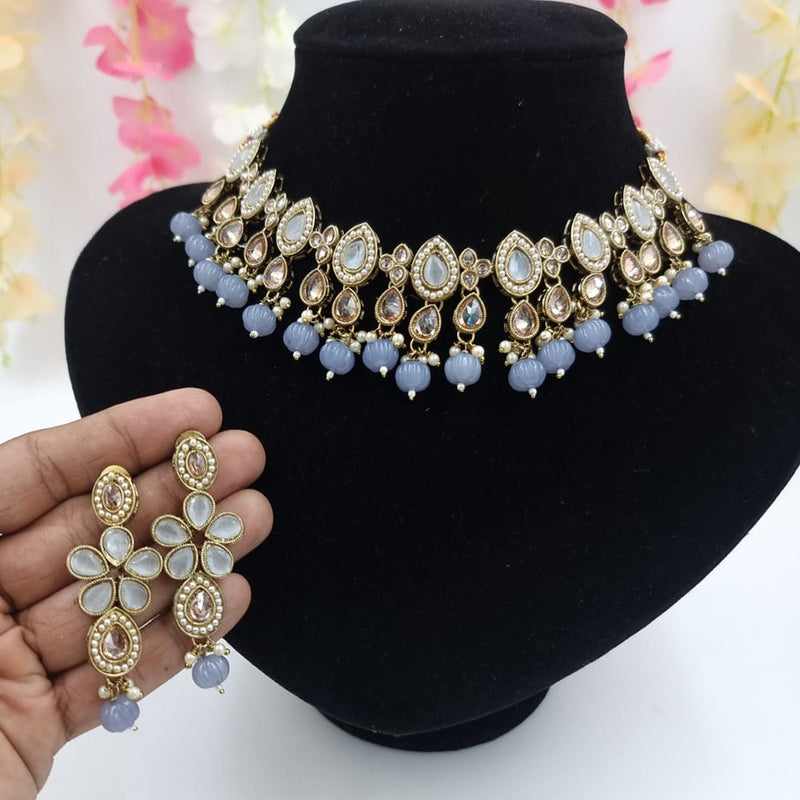 JCM Gold Plated Crystal Stone Necklace Set