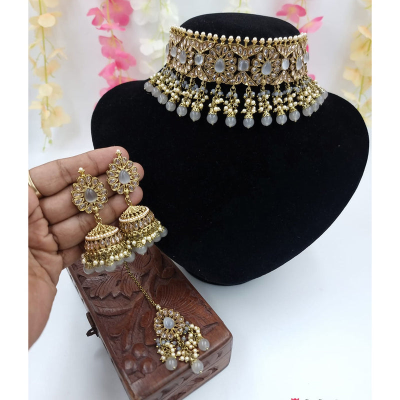 JCM Gold Plated Crystal Stone Necklace Set