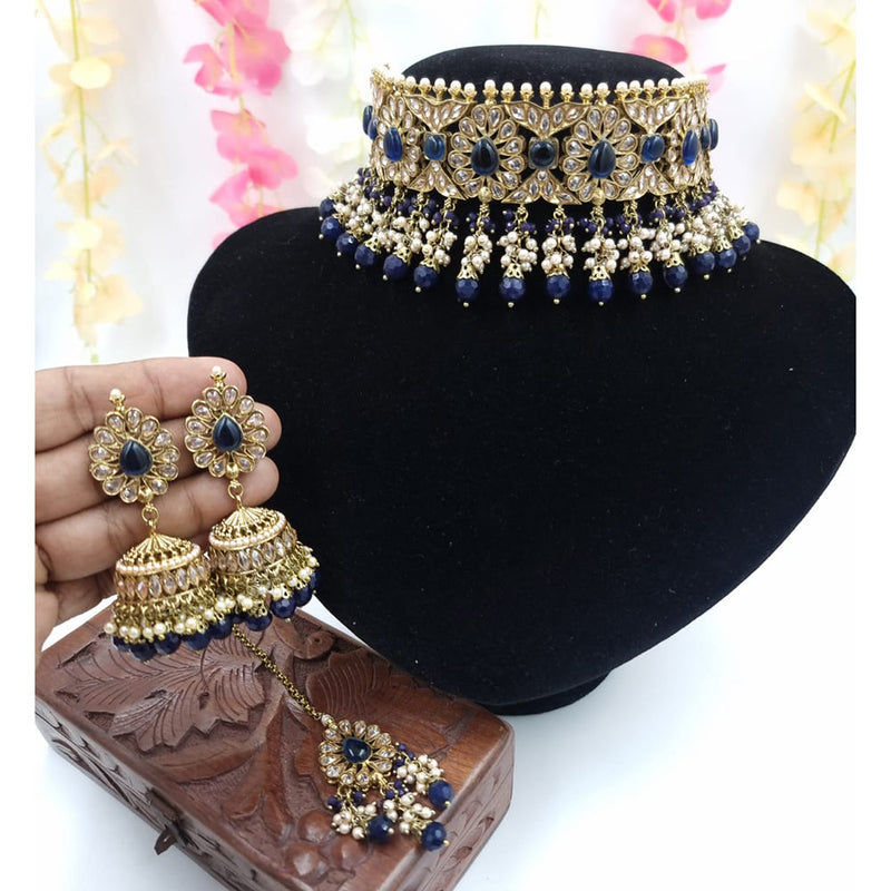 JCM Gold Plated Crystal Stone Necklace Set