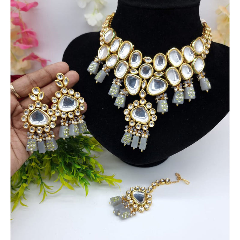 JCM Gold Plated Kundan Necklace Set