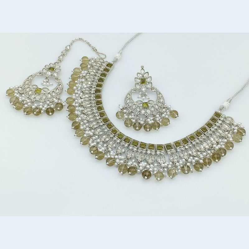 JCM Silver Plated Crystal Necklace Set