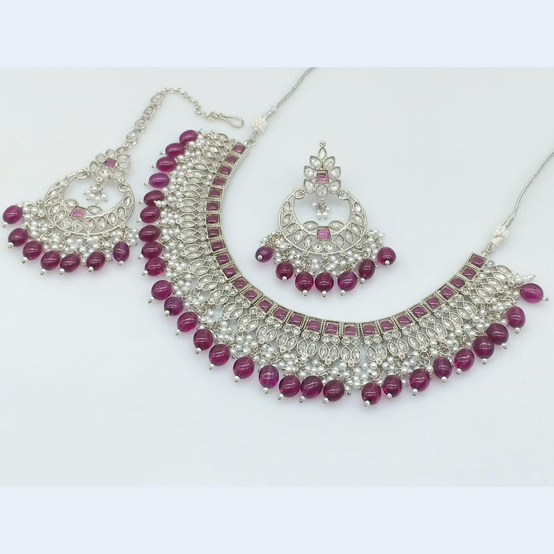 JCM Silver Plated Crystal Necklace Set