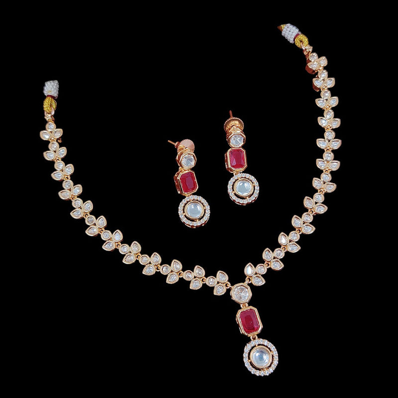 JCM Gold Plated Kundan Necklace Set