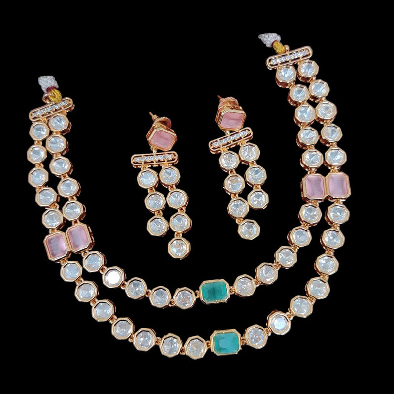 JCM Gold Plated Kundan Necklace Set