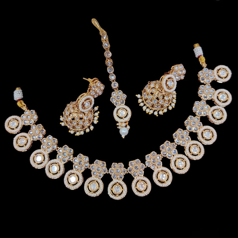 JCM Gold Plated Kundan Necklace Set