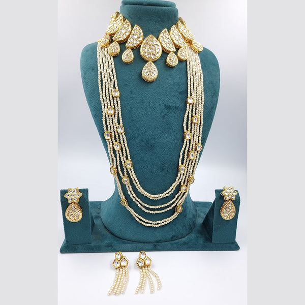 JCM Gold Plated  Kundan Necklace Combo Set
