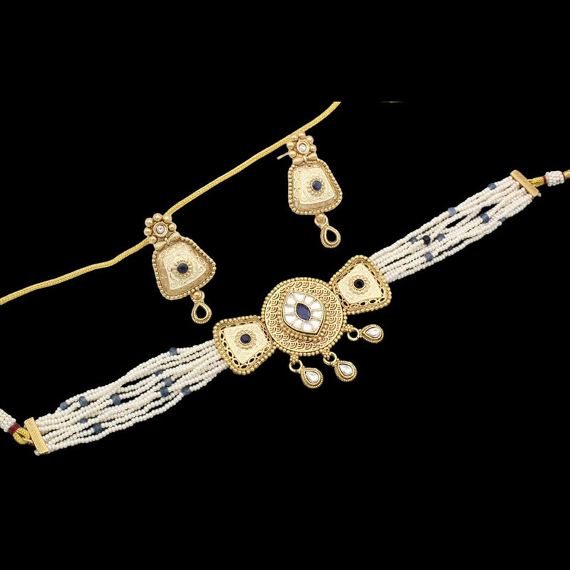 JCM Gold Plated Crystal Choker Necklace Set