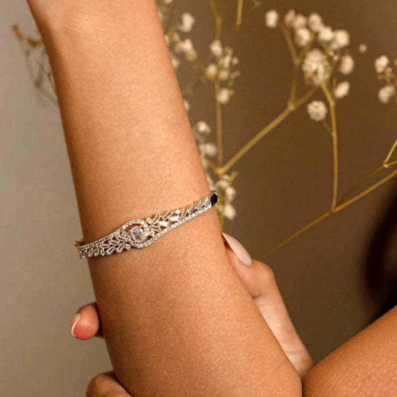 JewelTreeTz  Silver Plated AD Bracelet