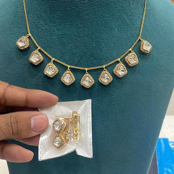 JewelTreeTz Gold Plated Kundan Stone Necklace Set