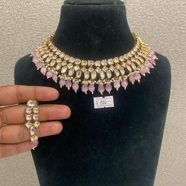 Max Plus Jewels Gold Plated Kundan Stone Necklace Set