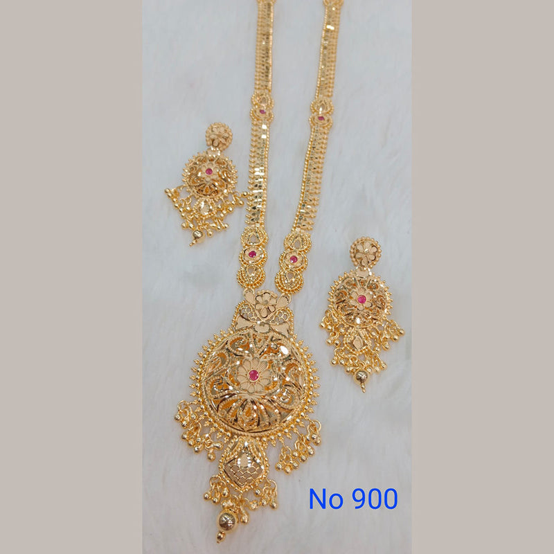 Sunrise Gold Forming Gold Long Necklace Set