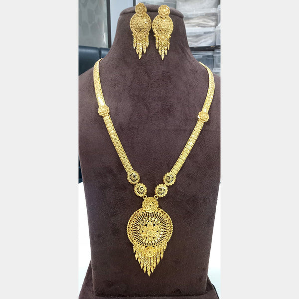 Sunrise Gold Forming Gold Long Necklace Set