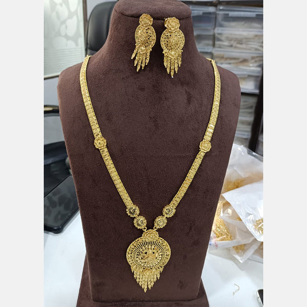 Sunrise Gold Forming Gold Long Necklace Set