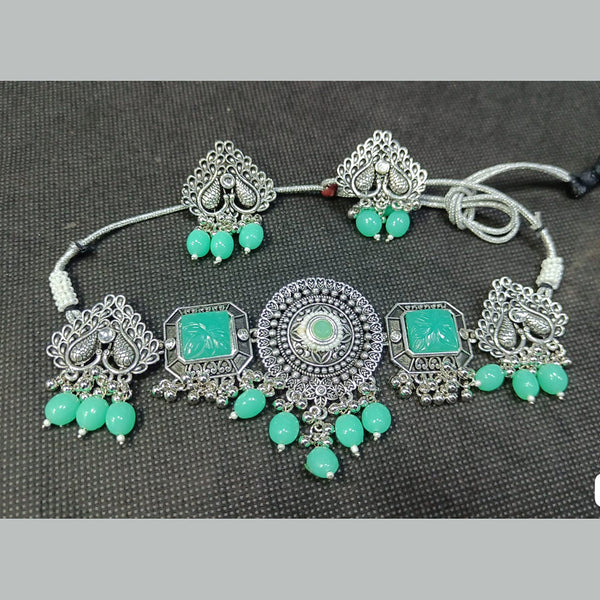 Rani Sati Jewels Oxidise Plated Choker Necklace Set