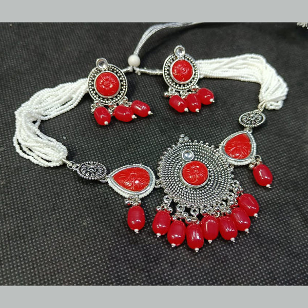 Rani Sati Jewels Oxidise Plated Choker Necklace Set