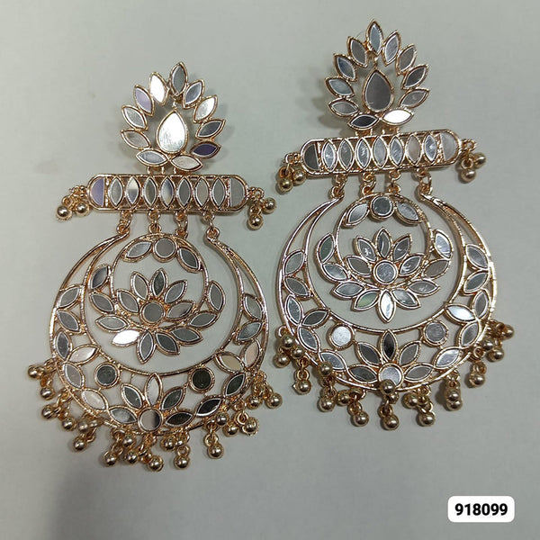 Rani Sati Jewels Rose Gold Plated Mirror Dangler Earrings