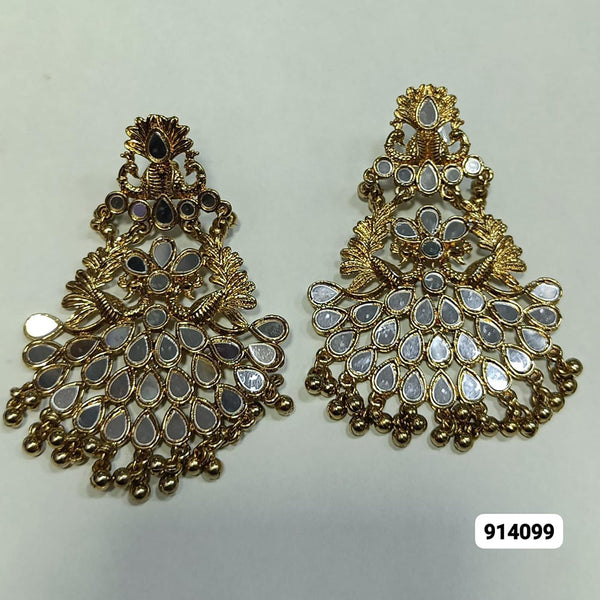 Rani Sati Jewels Gold Plated Mirror Dangler Earrings