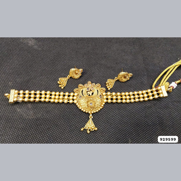 Rani Sati Jewels Gold Plated Choker Necklace Set