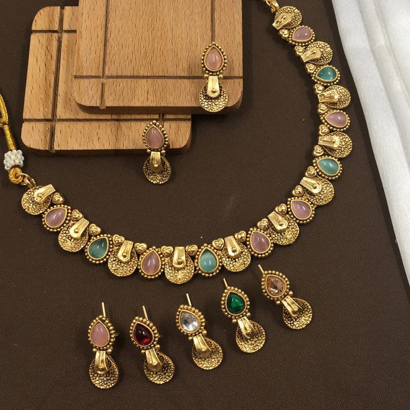 Rani Sati Jewels Monalisa Stone Necklace Set