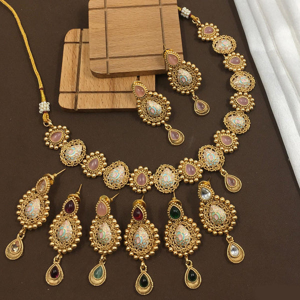 Rani Sati Jewels Monalisa Stone Necklace Set