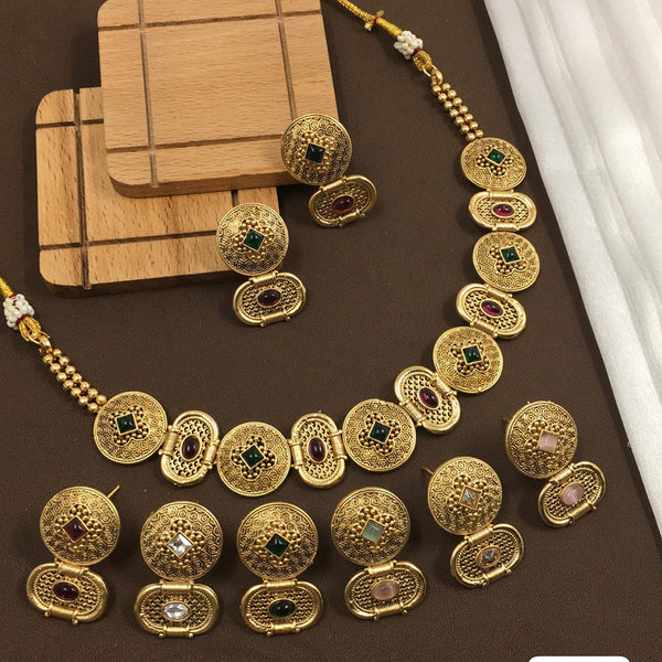 Rani Sati Jewels Pota Stone Necklace Set