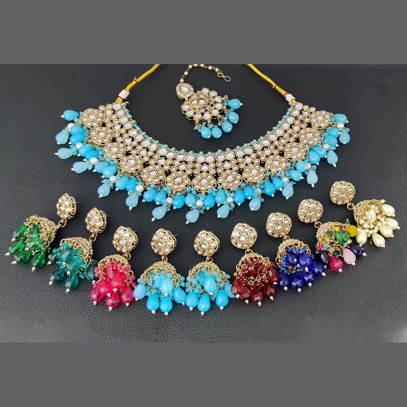 Rani Sati Jewels Gold Plated Kundan Necklace Set