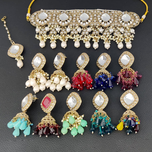 Rani Sati Jewels Gold Plated Kundan Necklace Set