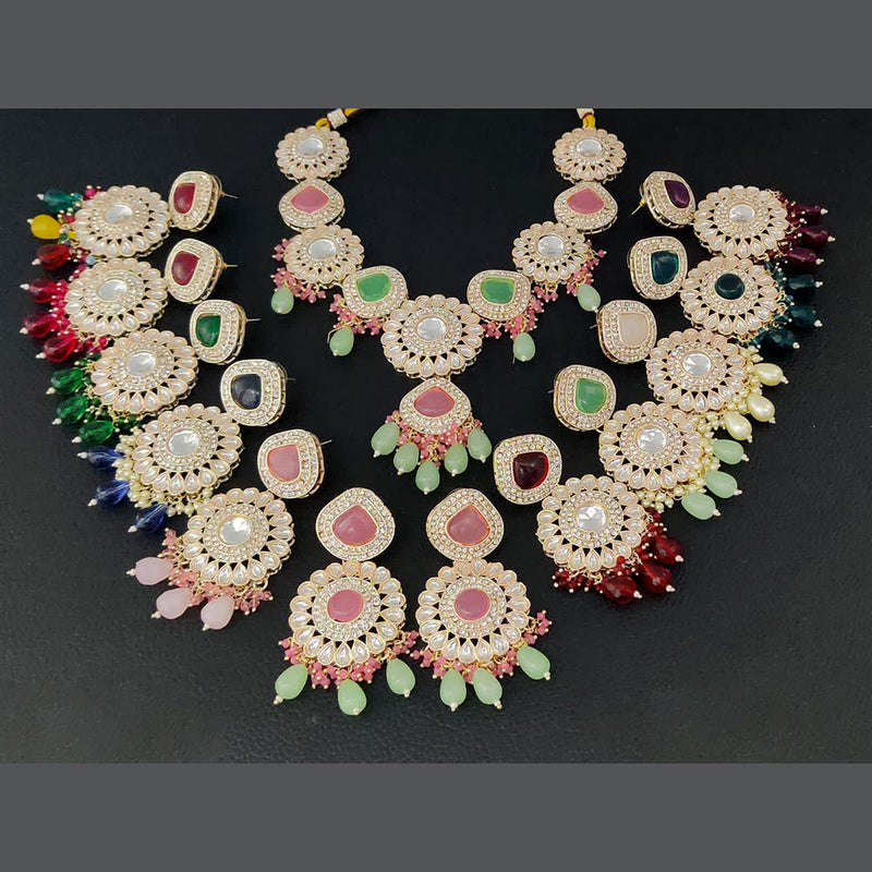 Rani Sati Jewels Gold Plated Kundan Necklace Set